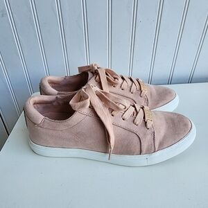 Kenneth Cole Reaction Shoes Womens Joey 5 Casual Low Sneakers Pink Fabric Sz 7M